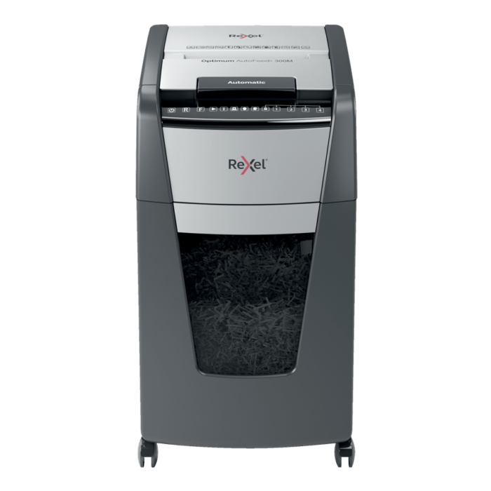 Rexel Optimum AutoFeed+ 300M Automatic Micro Cut Paper Shredder P5